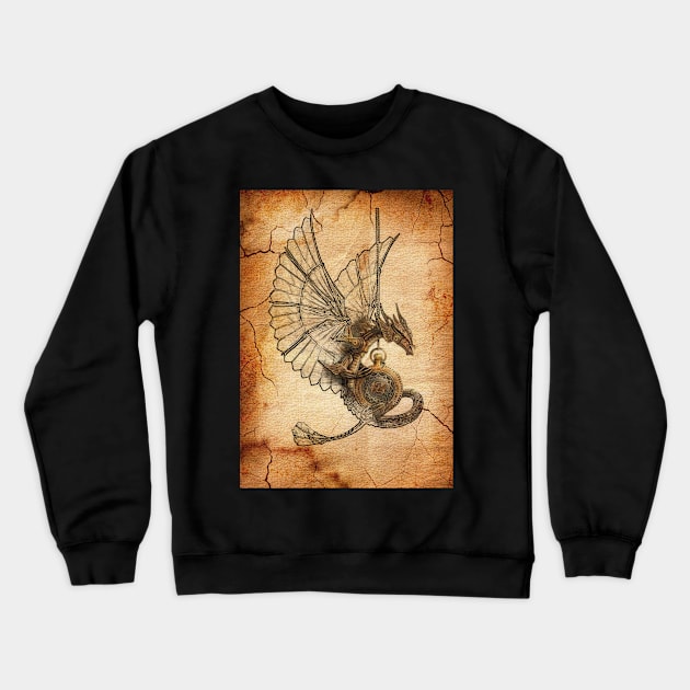 Steampunk. Dragon with wings Crewneck Sweatshirt by CatCoconut-Art